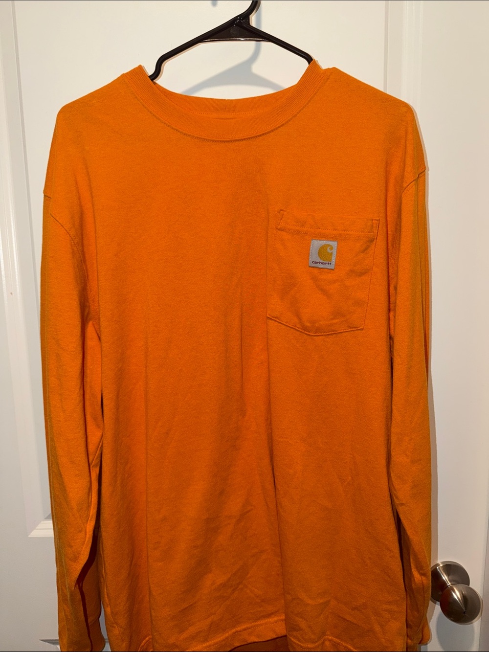 Carhartt Men's Long-Sleeve Pocket Tee in Orange